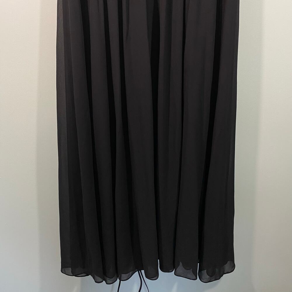 Lulu's Black V-neck Surplice Sleeveless Chiffon Maxi Dress 3X Bridesmaid Wedding - Picture 8 of 9